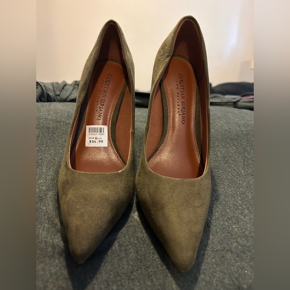 Christian Siriano Shoes - Olive green heels